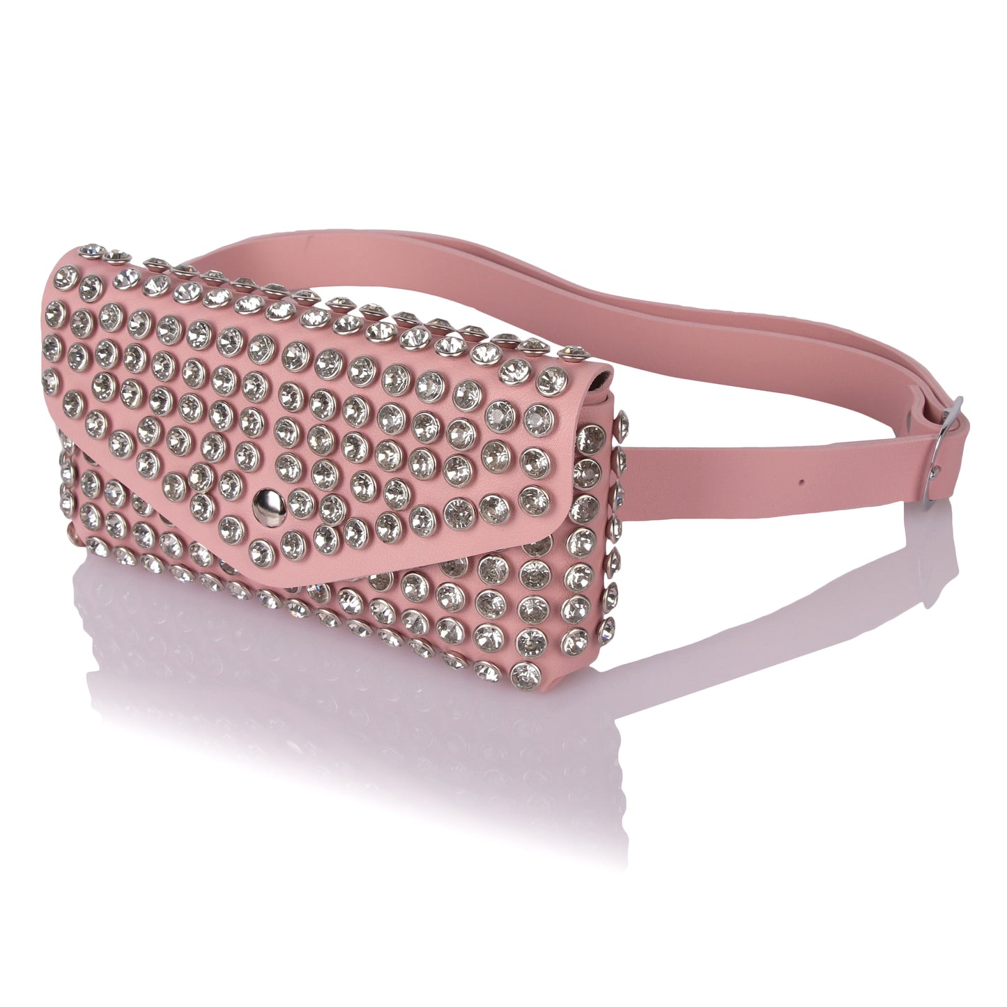 Pink studded belt bag