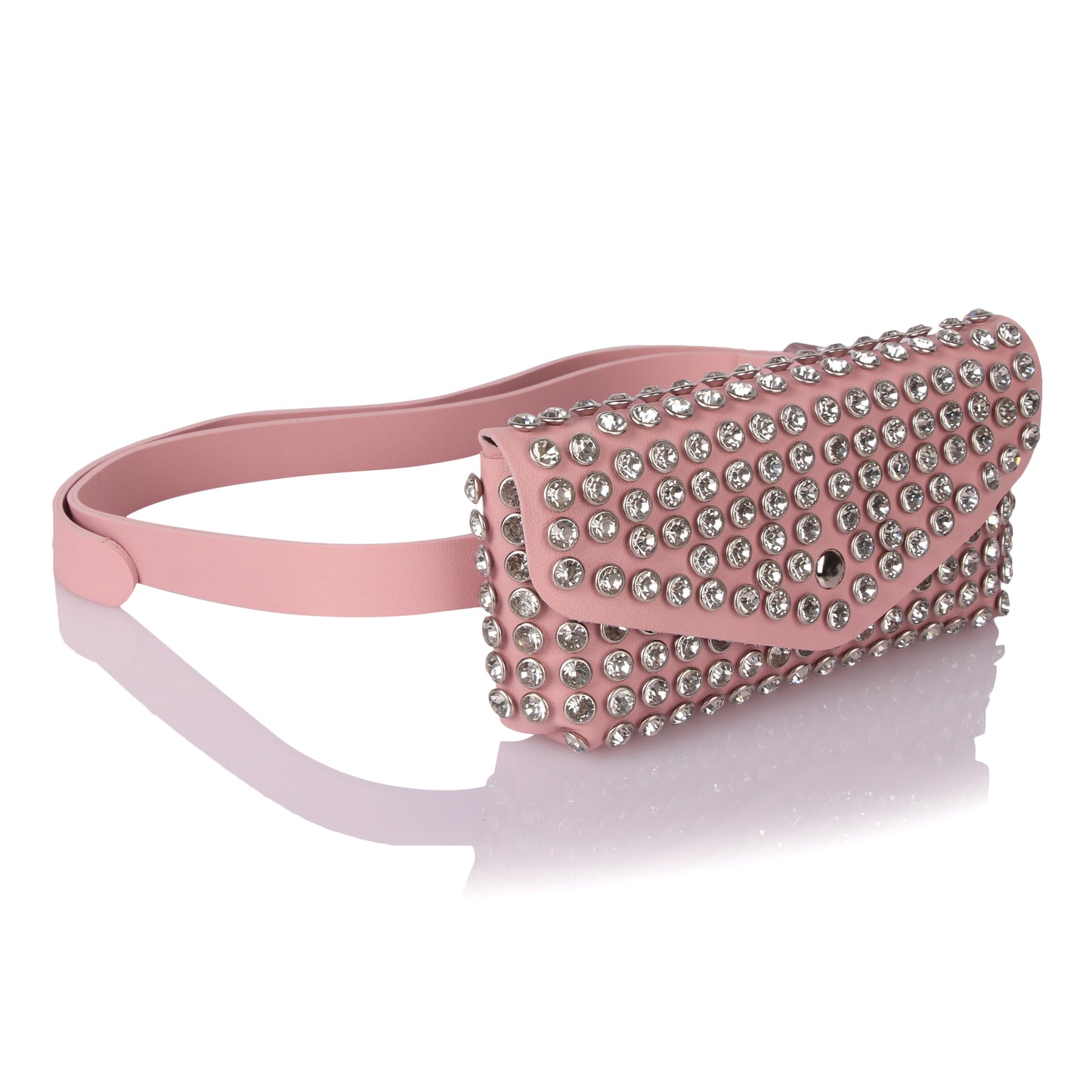 Pink studded belt bag