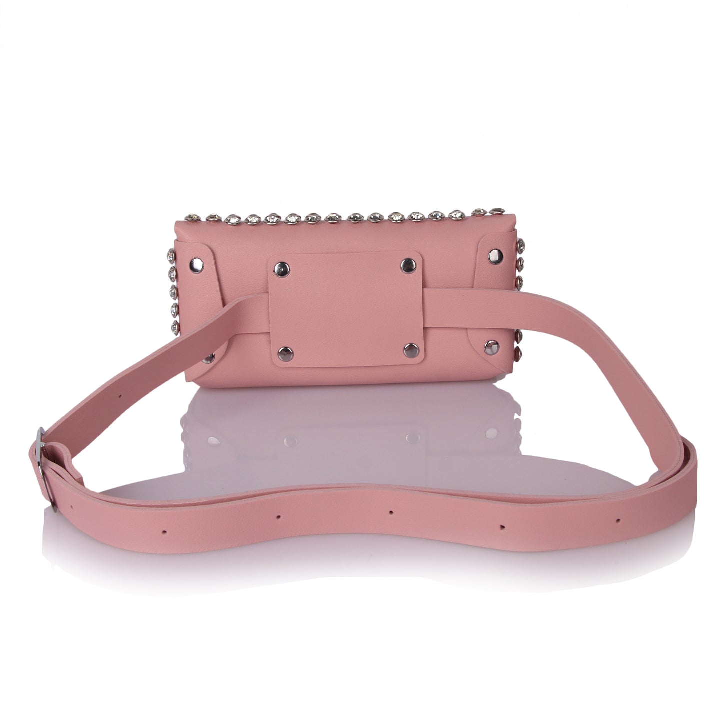 Pink studded belt bag