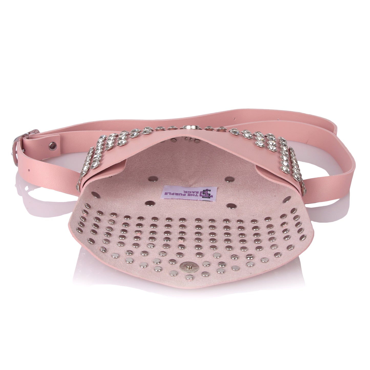Pink studded belt bag