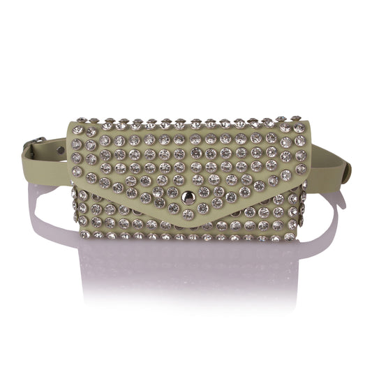 Lime green studded bag