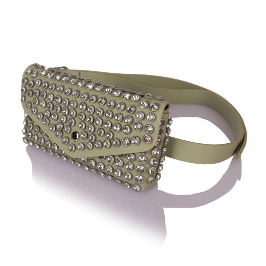 Lime green studded bag