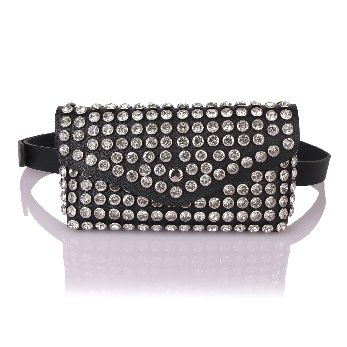 Studded black belt bag