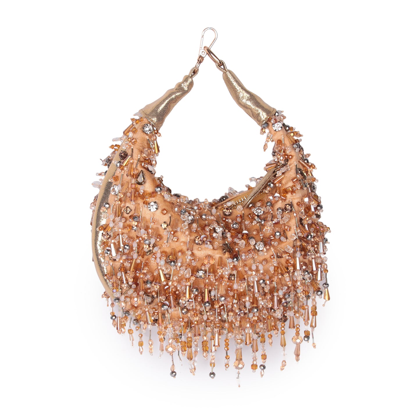 Golden trinket moon bag