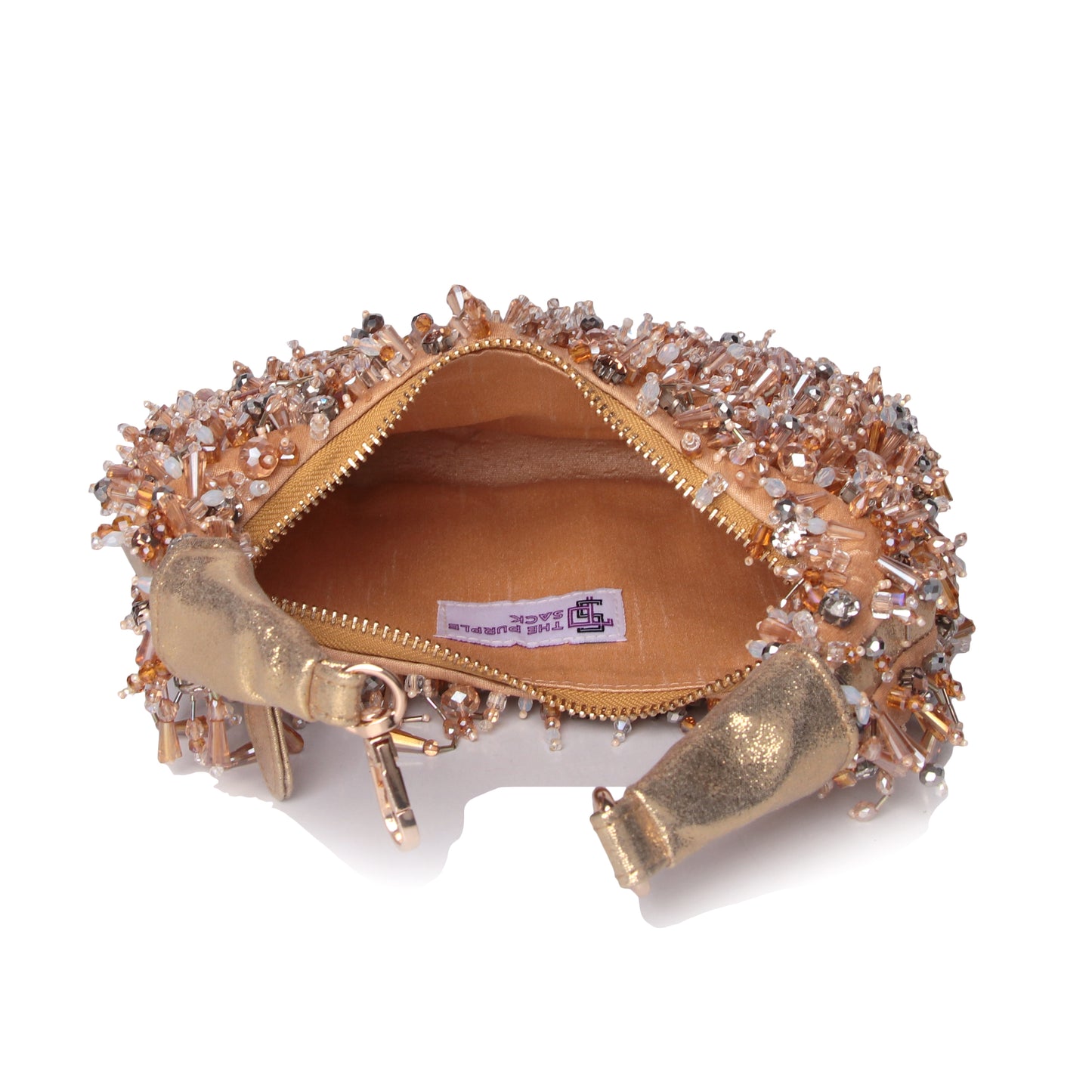 Golden trinket moon bag