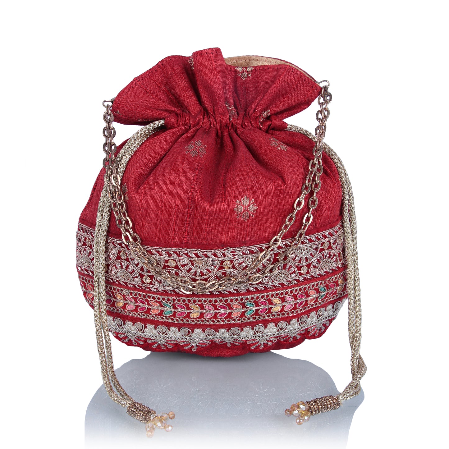 Red silk potli