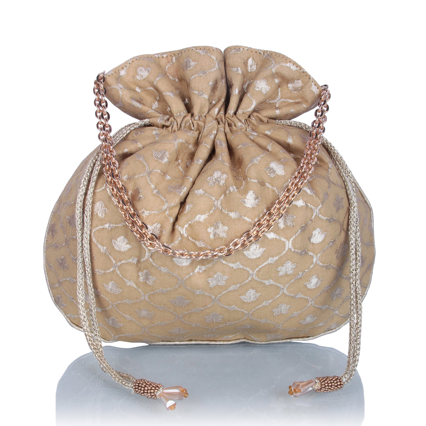 Golden brocade potli bag