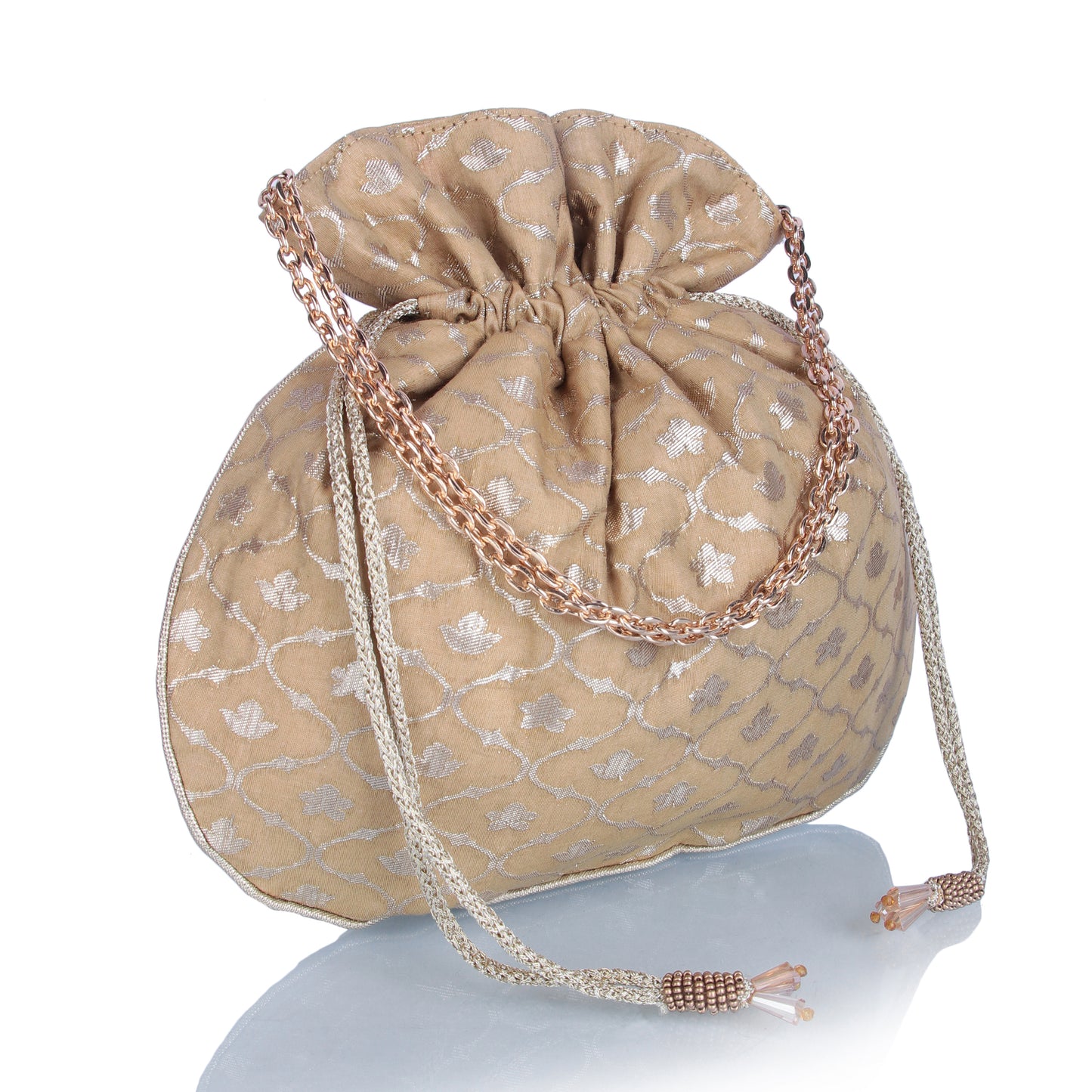 Golden brocade potli bag