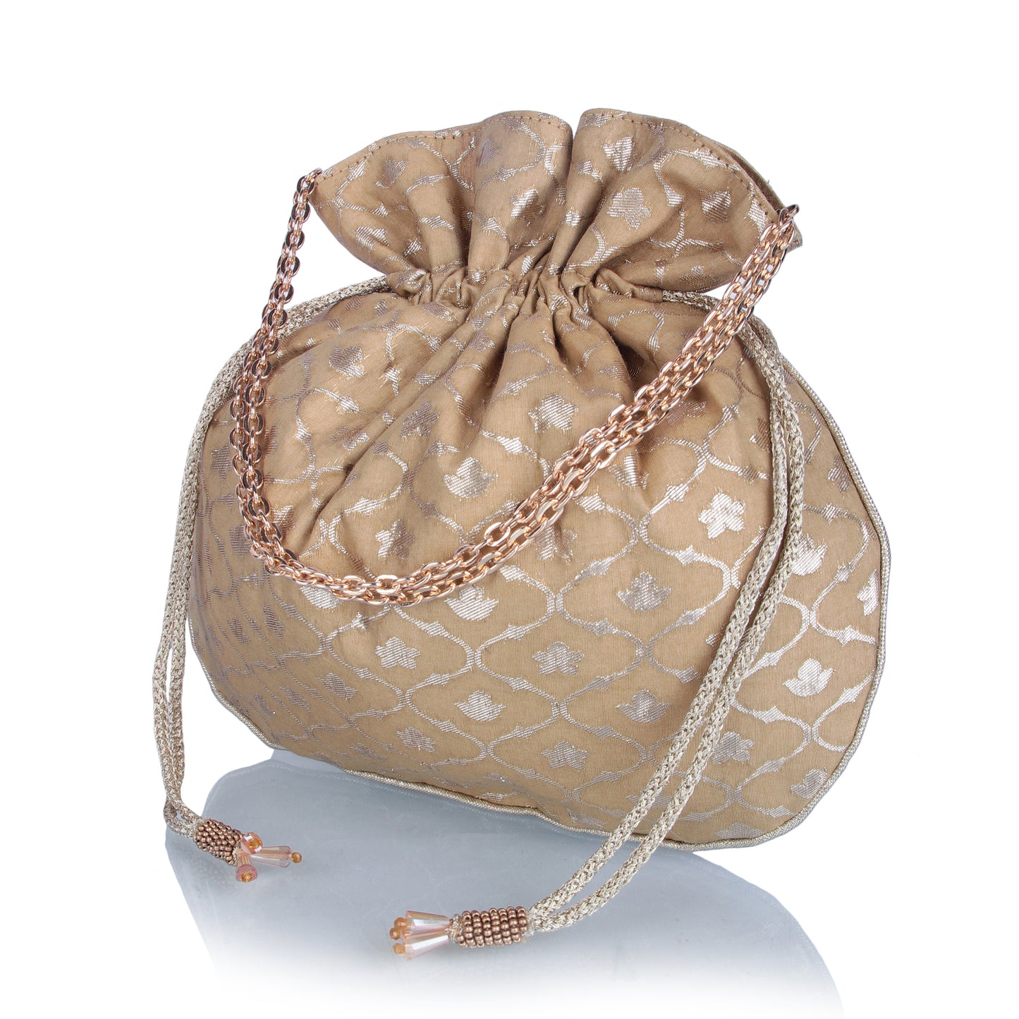 Golden brocade potli bag