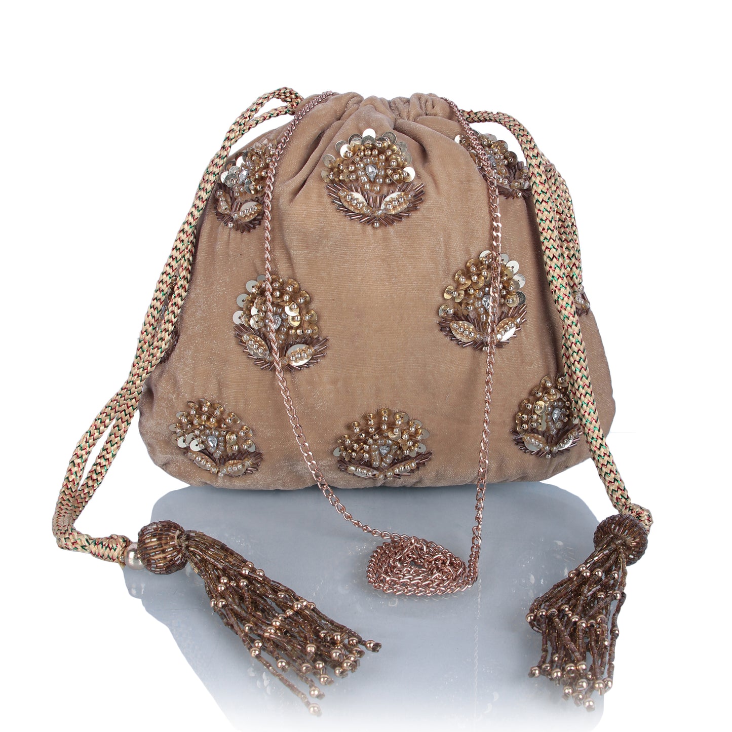 Moteef velvet gold potli