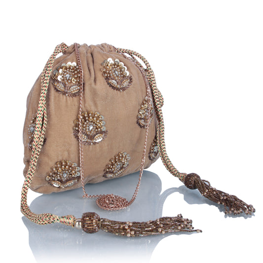 Moteef velvet gold potli