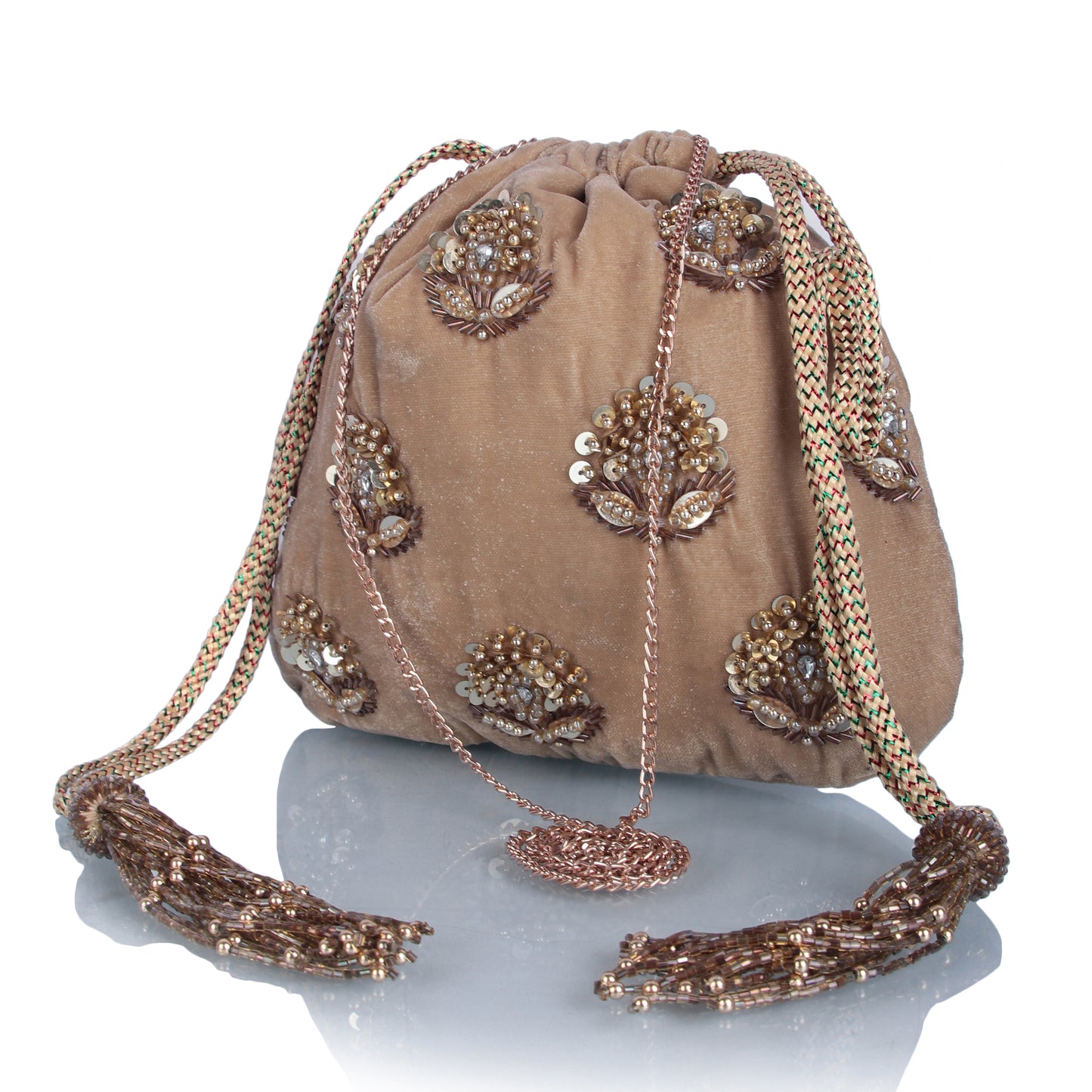 Moteef velvet gold potli