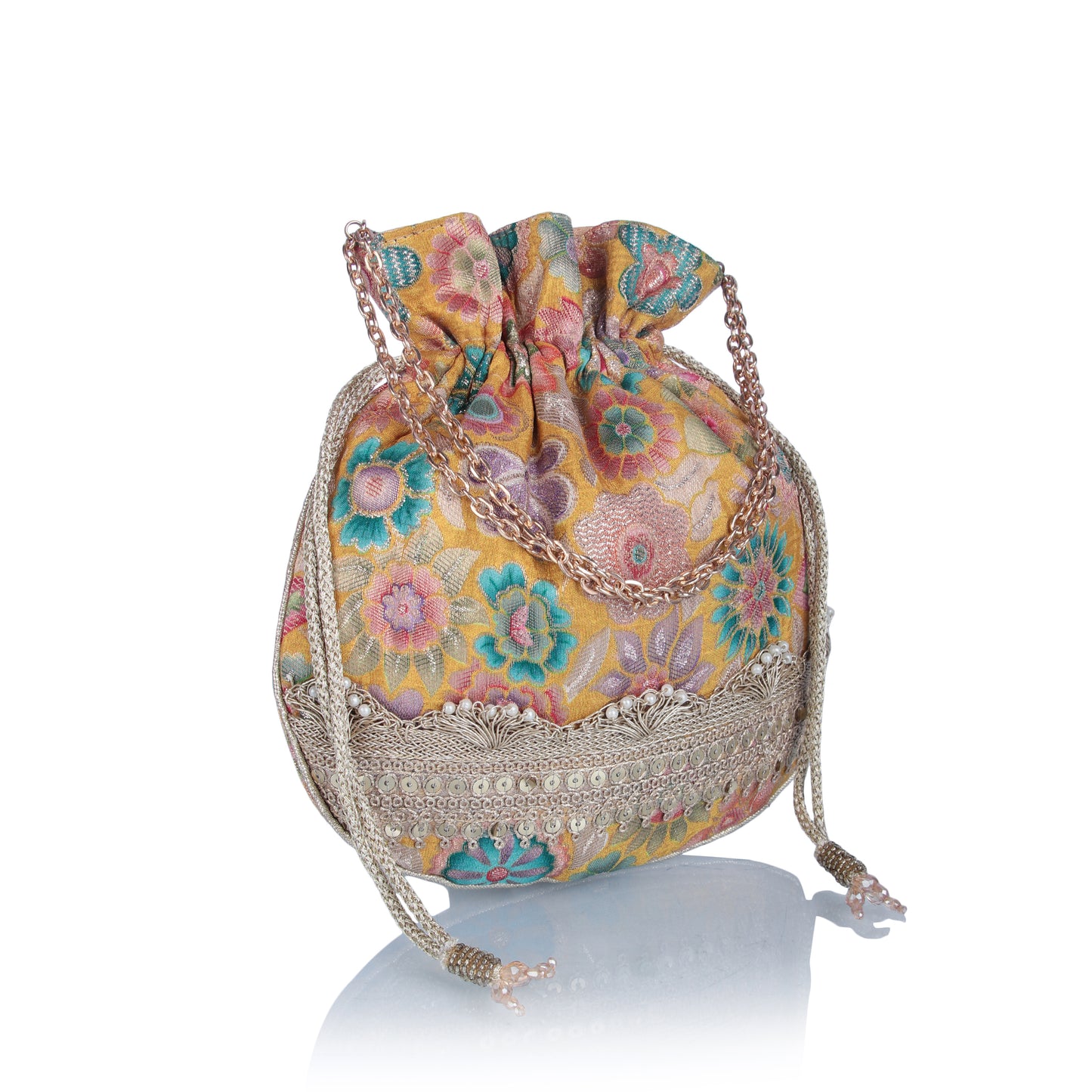 Multicolour brocade potli bag