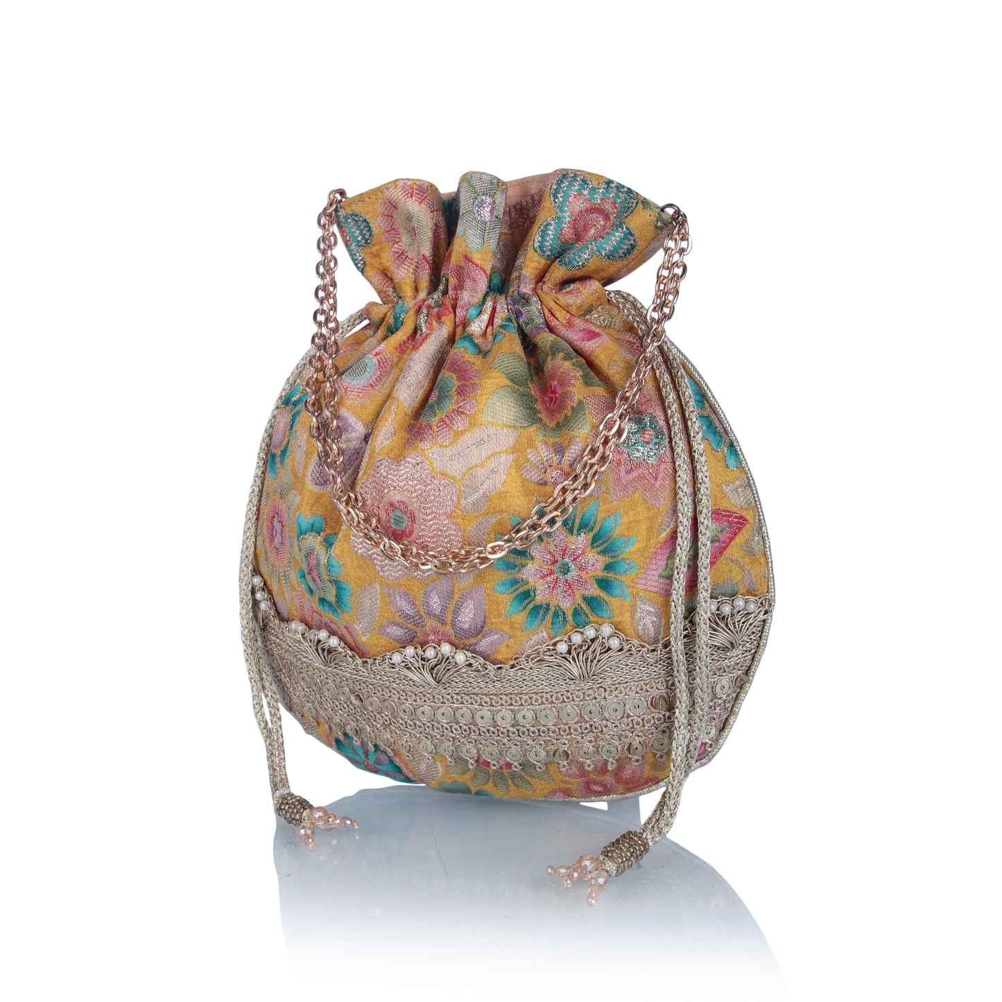 Multicolour brocade potli bag