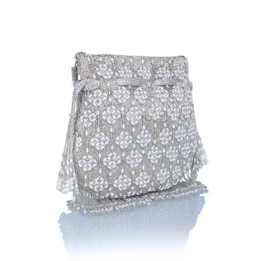 Zophe silver potli bag