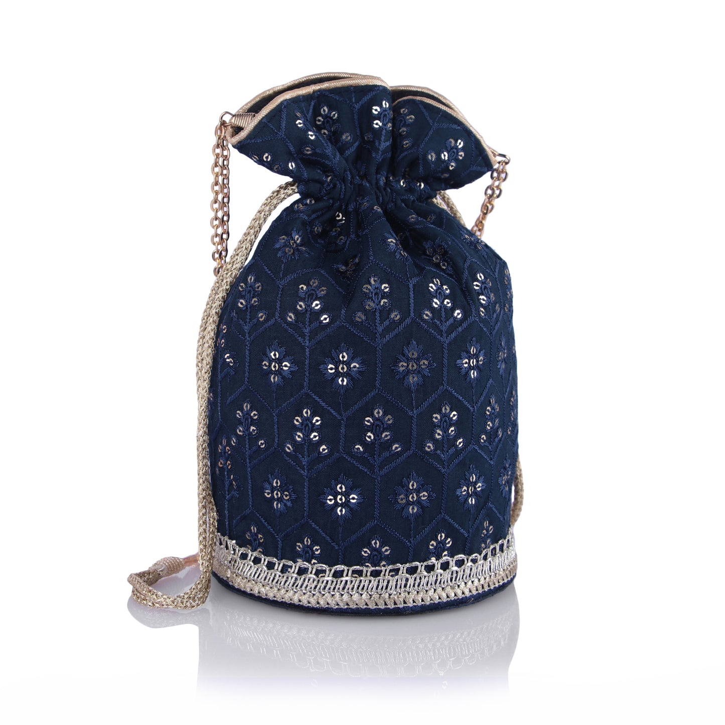 Ebony blue potli bag