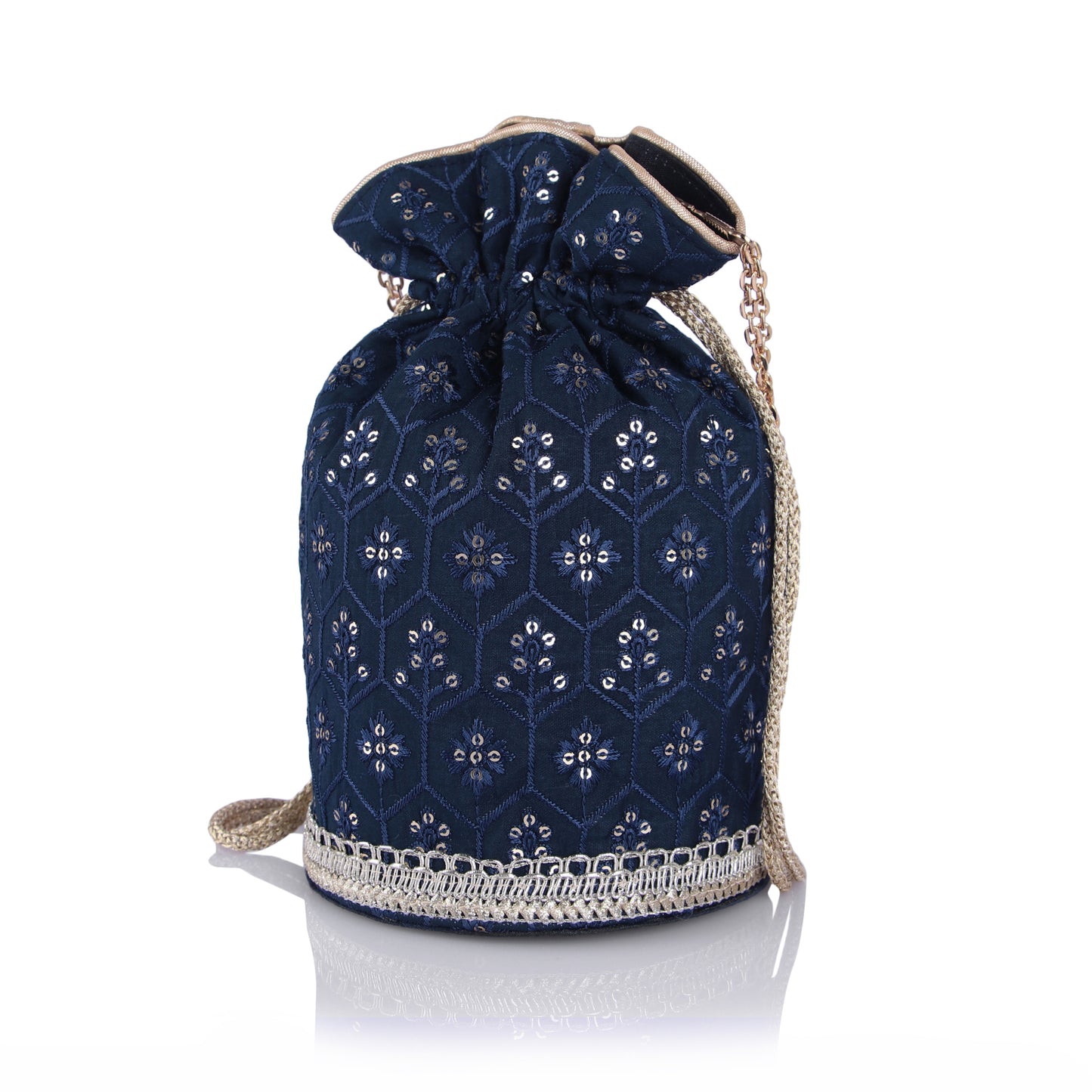 Ebony blue potli bag