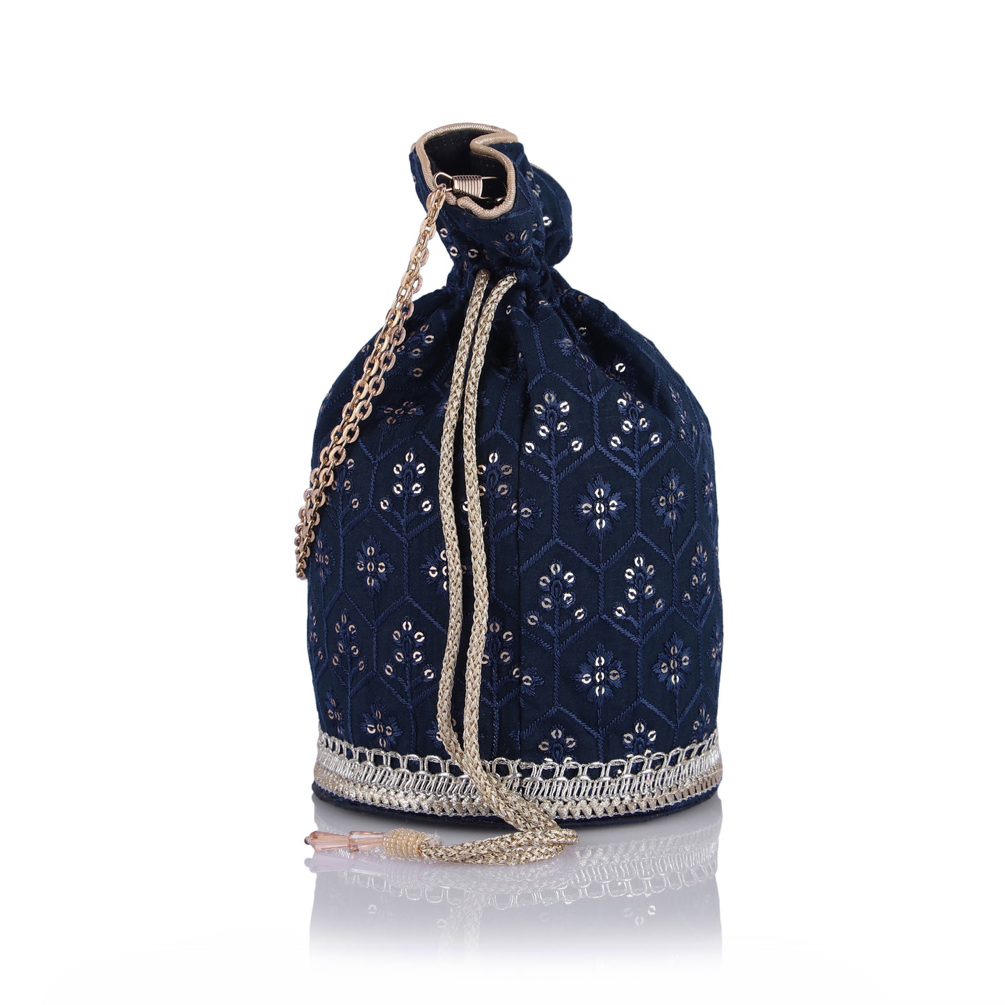 Ebony blue potli bag