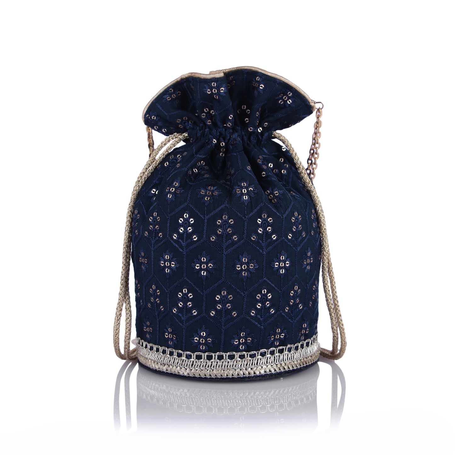 Ebony blue potli bag