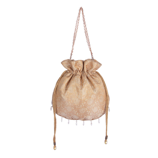Pure gold brocade potli bag