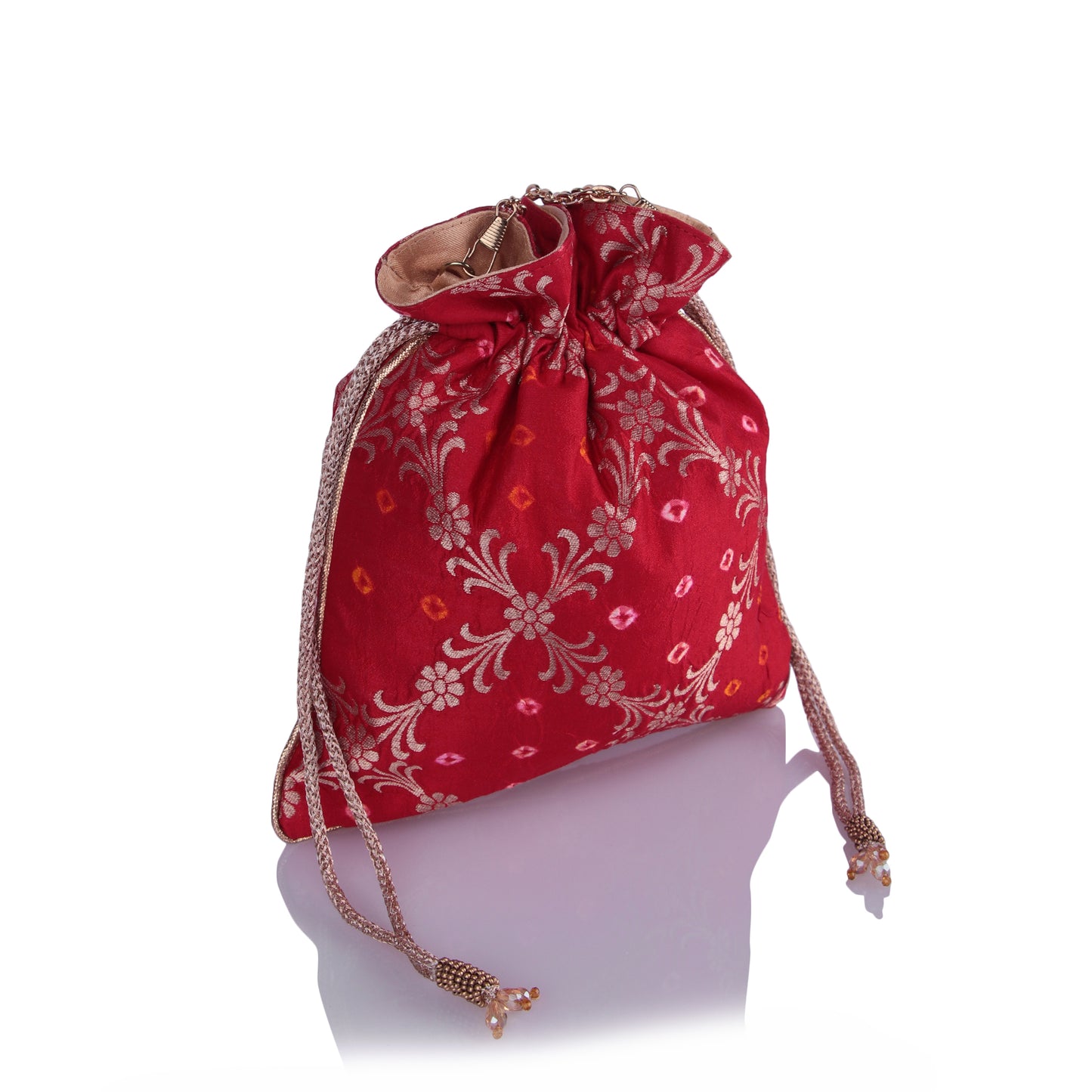 Bandhani brocade potli bag