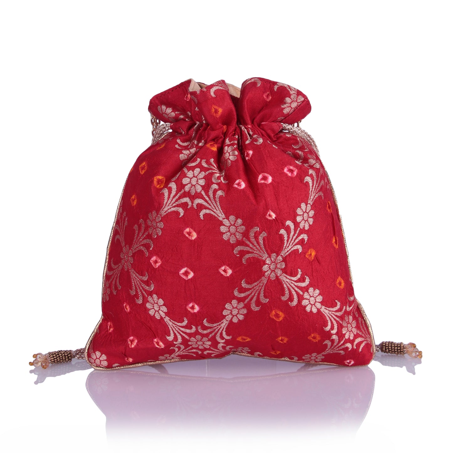 Bandhani brocade potli bag