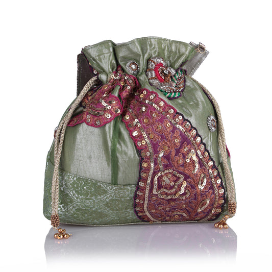 Paisley brocade potli