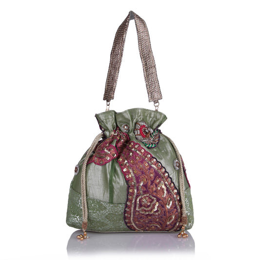 Paisley brocade potli