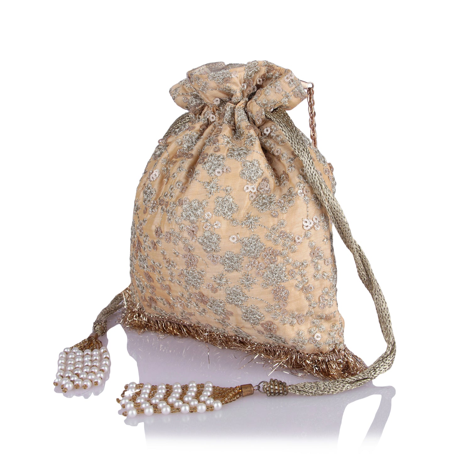 Zeenat gold potli bag