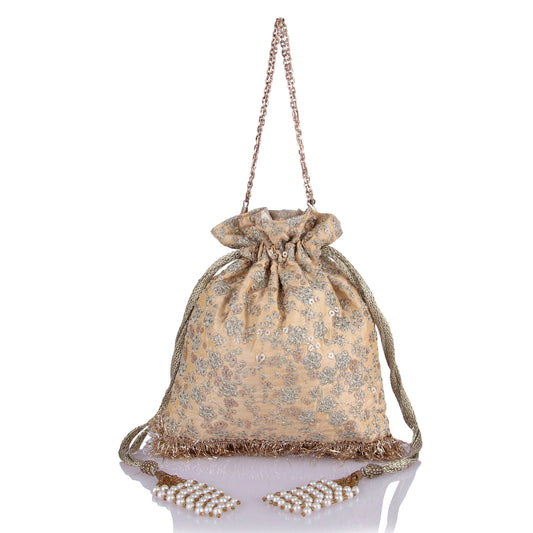 Zeenat gold potli bag