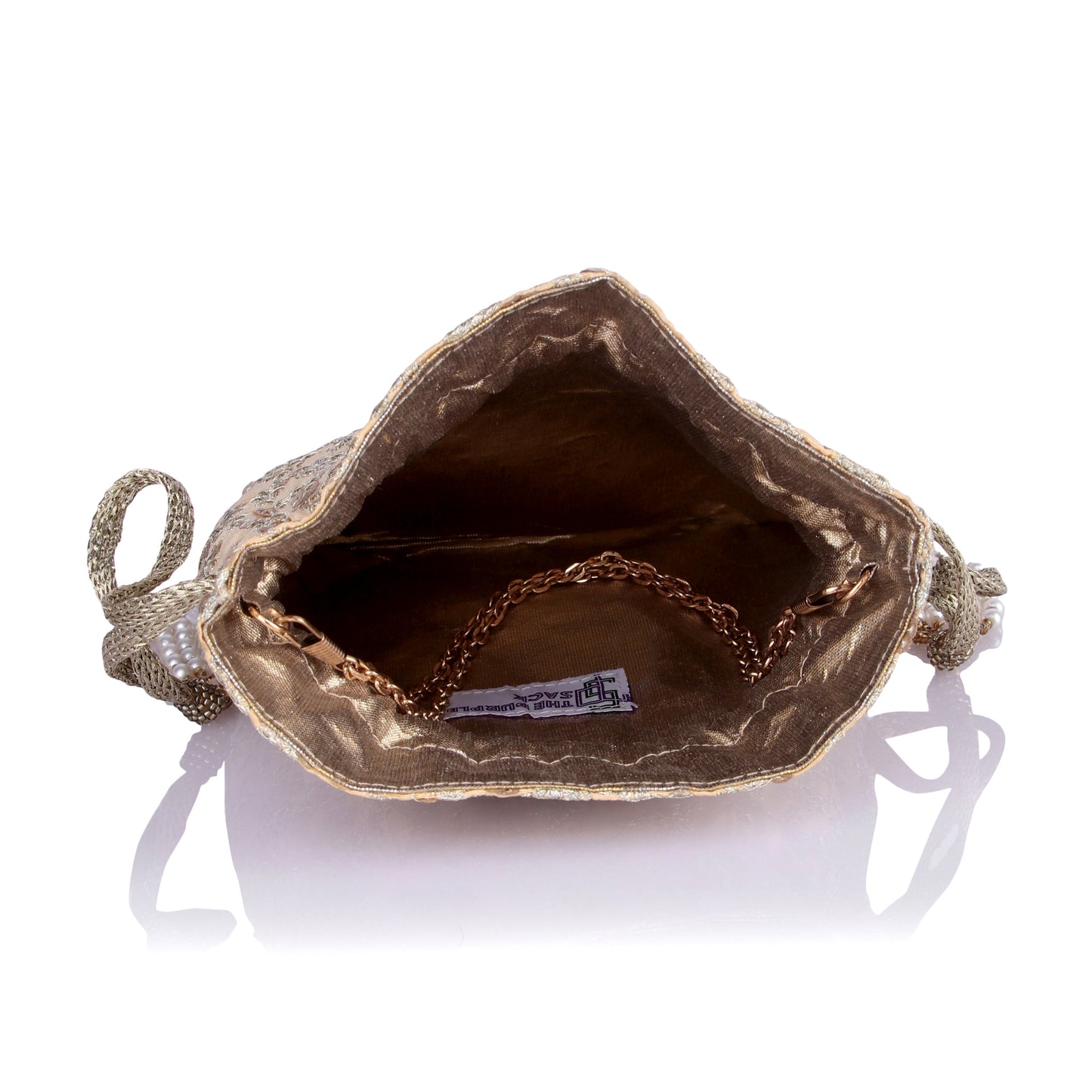 Zeenat gold potli bag