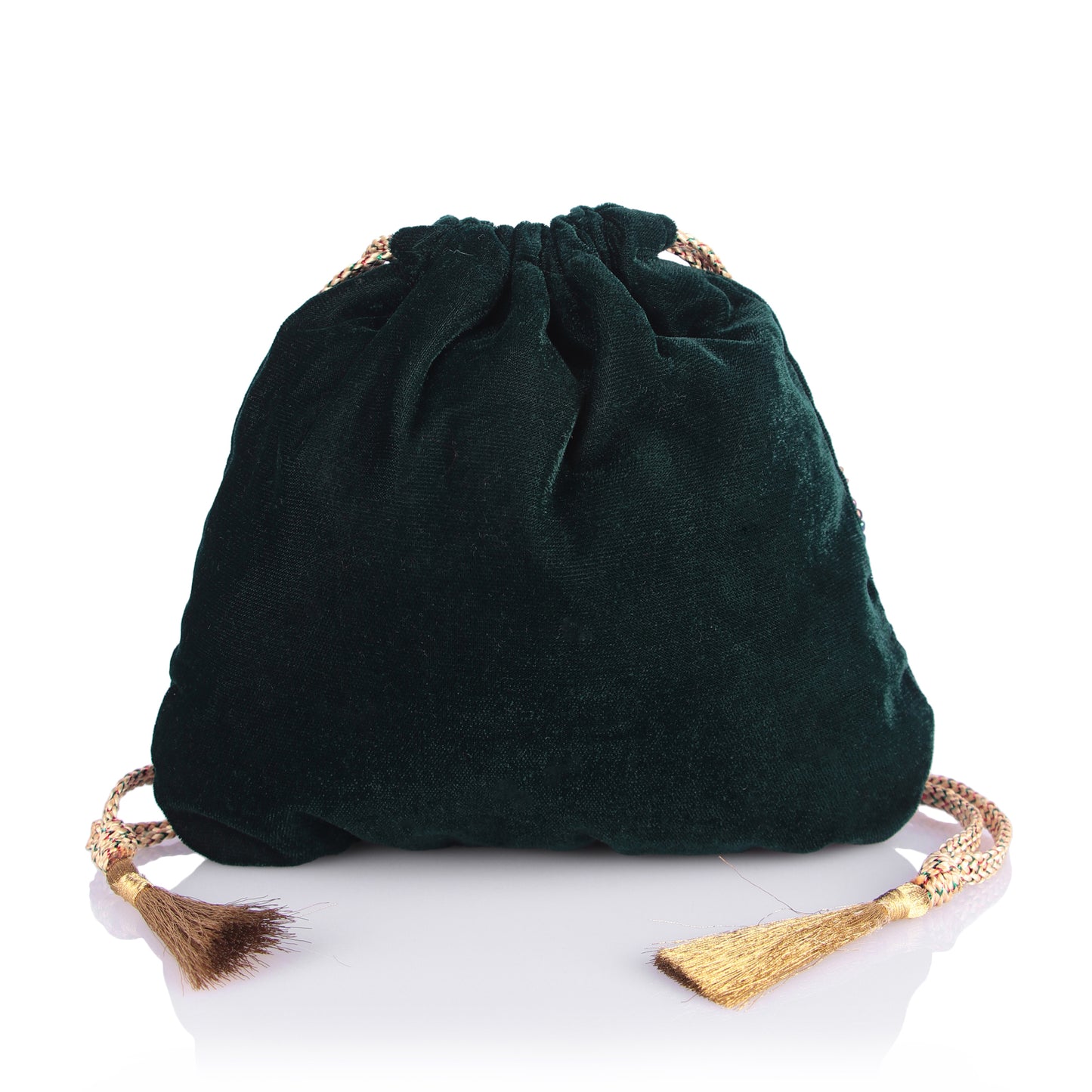 Dark green velvet potli bag
