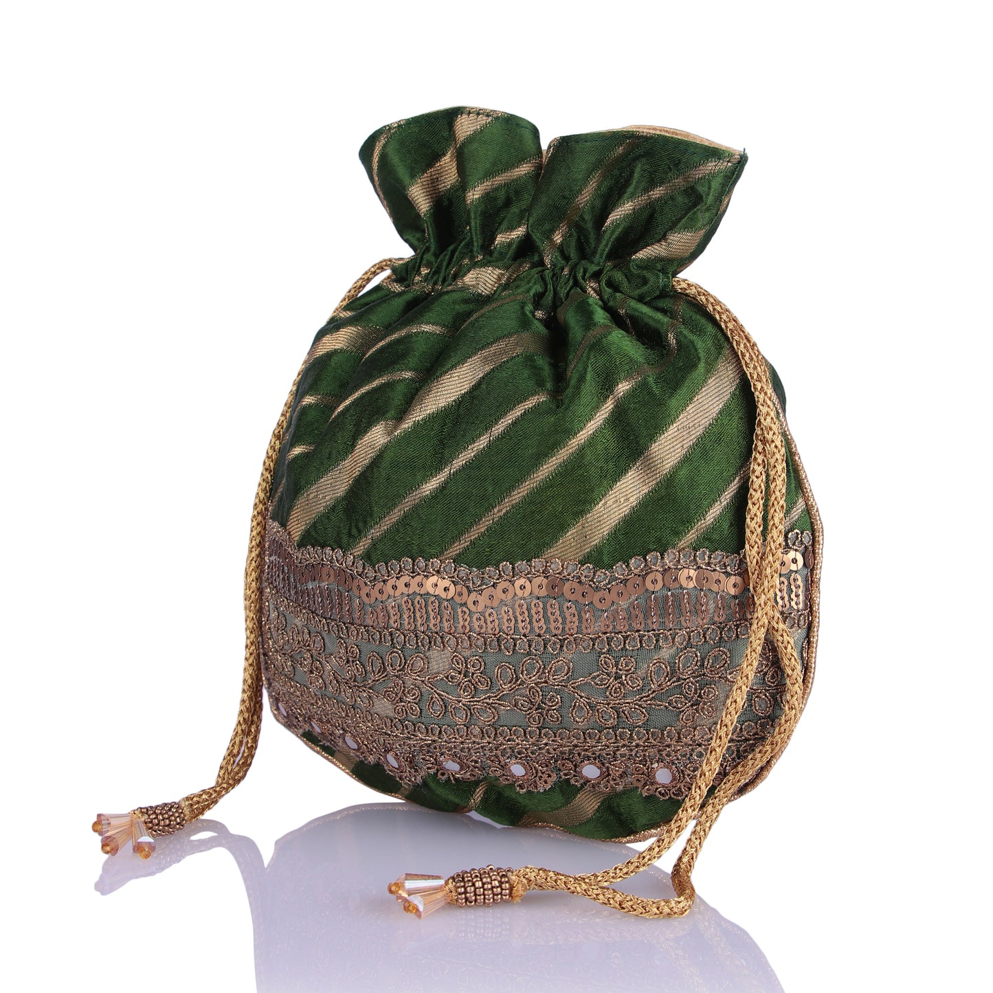 Safeena green potli bag