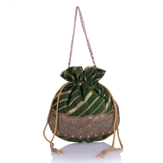 Safeena green potli bag