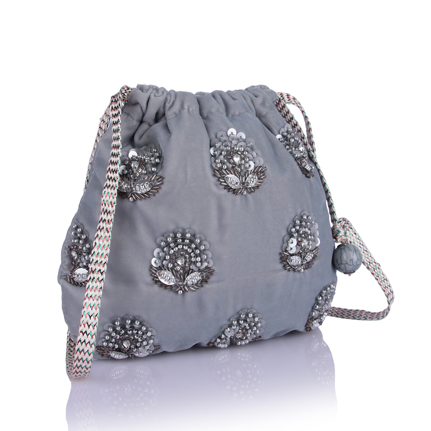 Moteef grey potli bag
