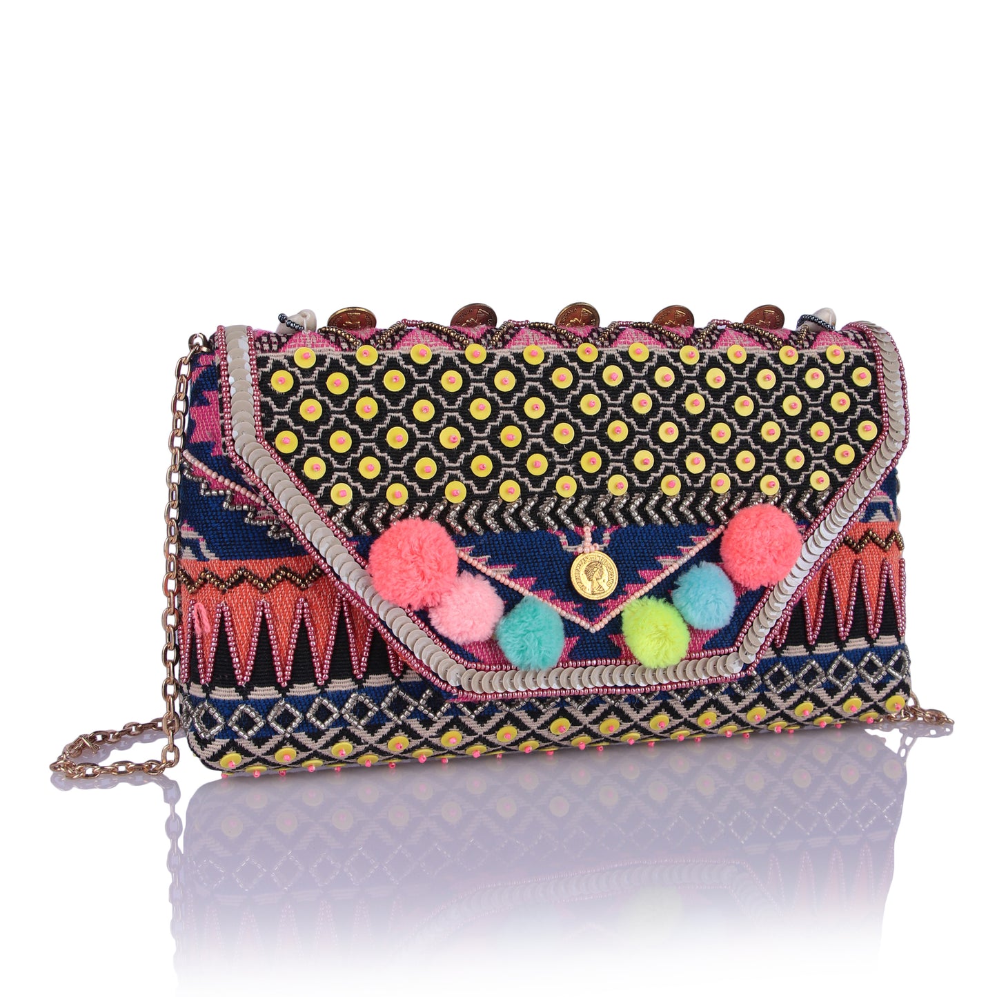 Spectrum pom pom bag