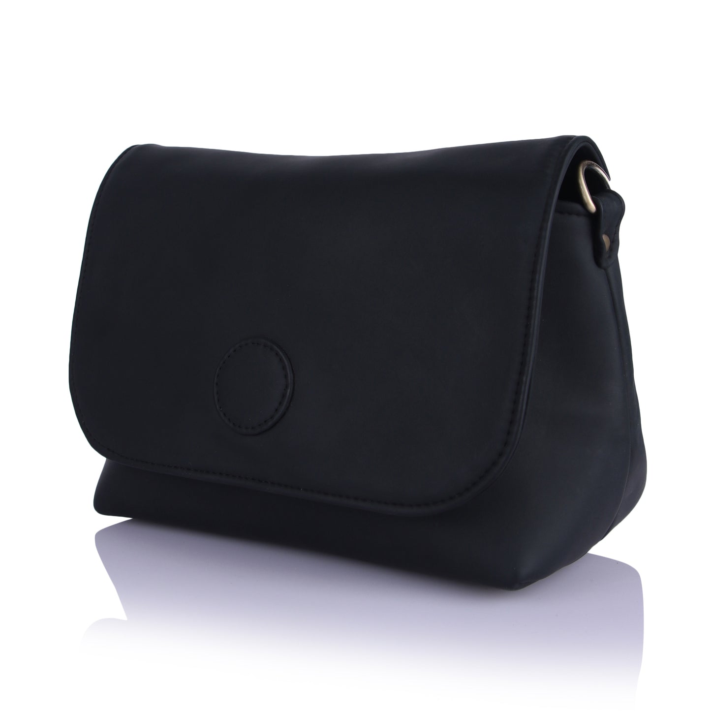Black button sling bag
