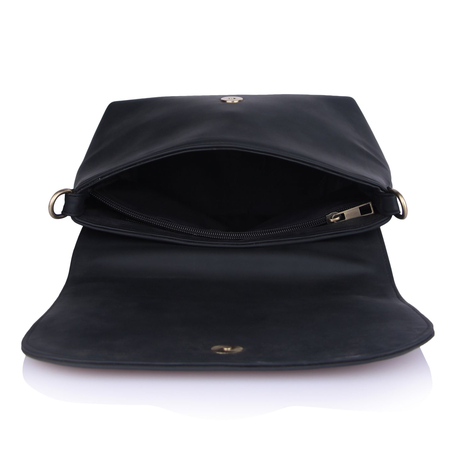 Black button sling bag