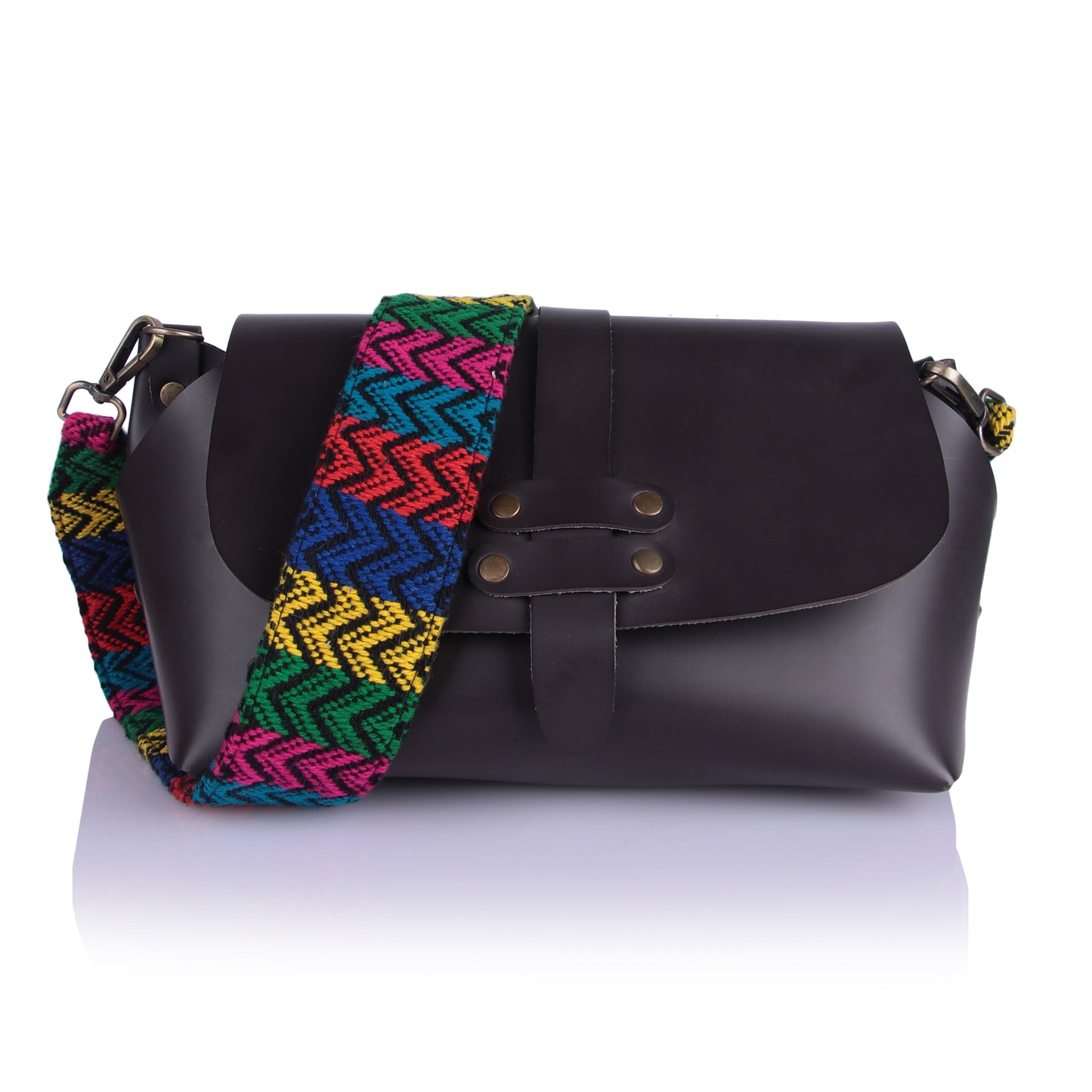 Brown buckle sling bag