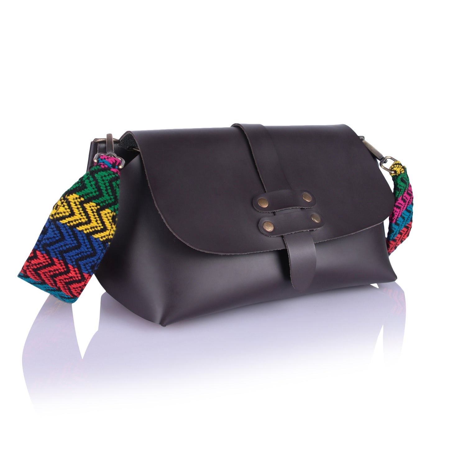 Brown buckle sling bag