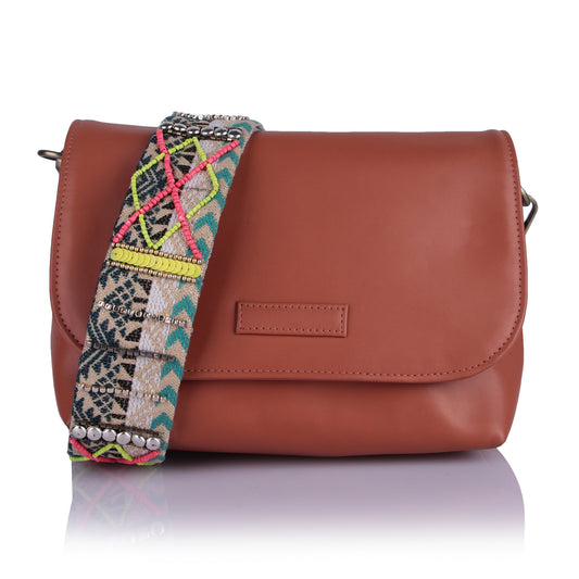 Tan bizaare sling bag