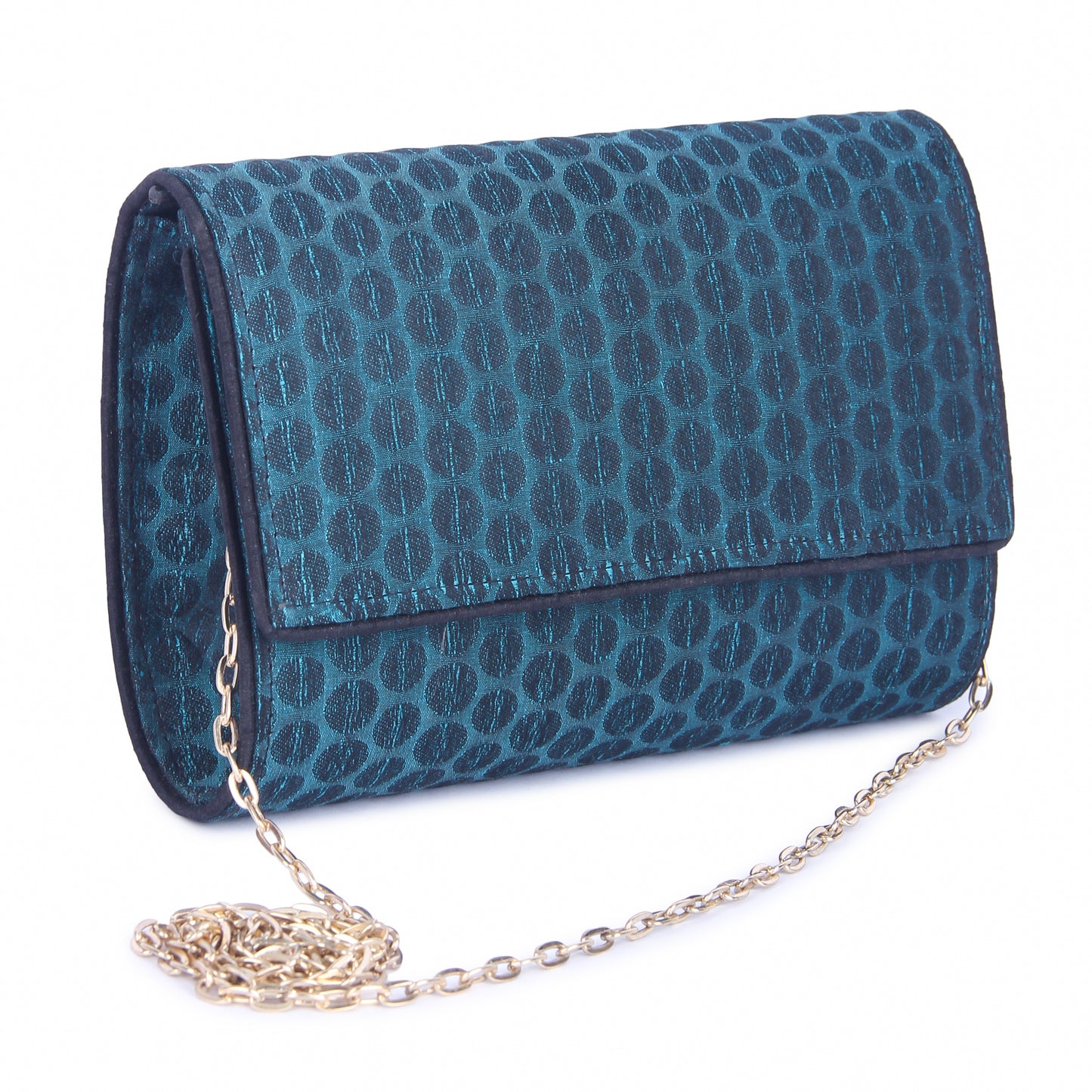 Dotted Teal clutch