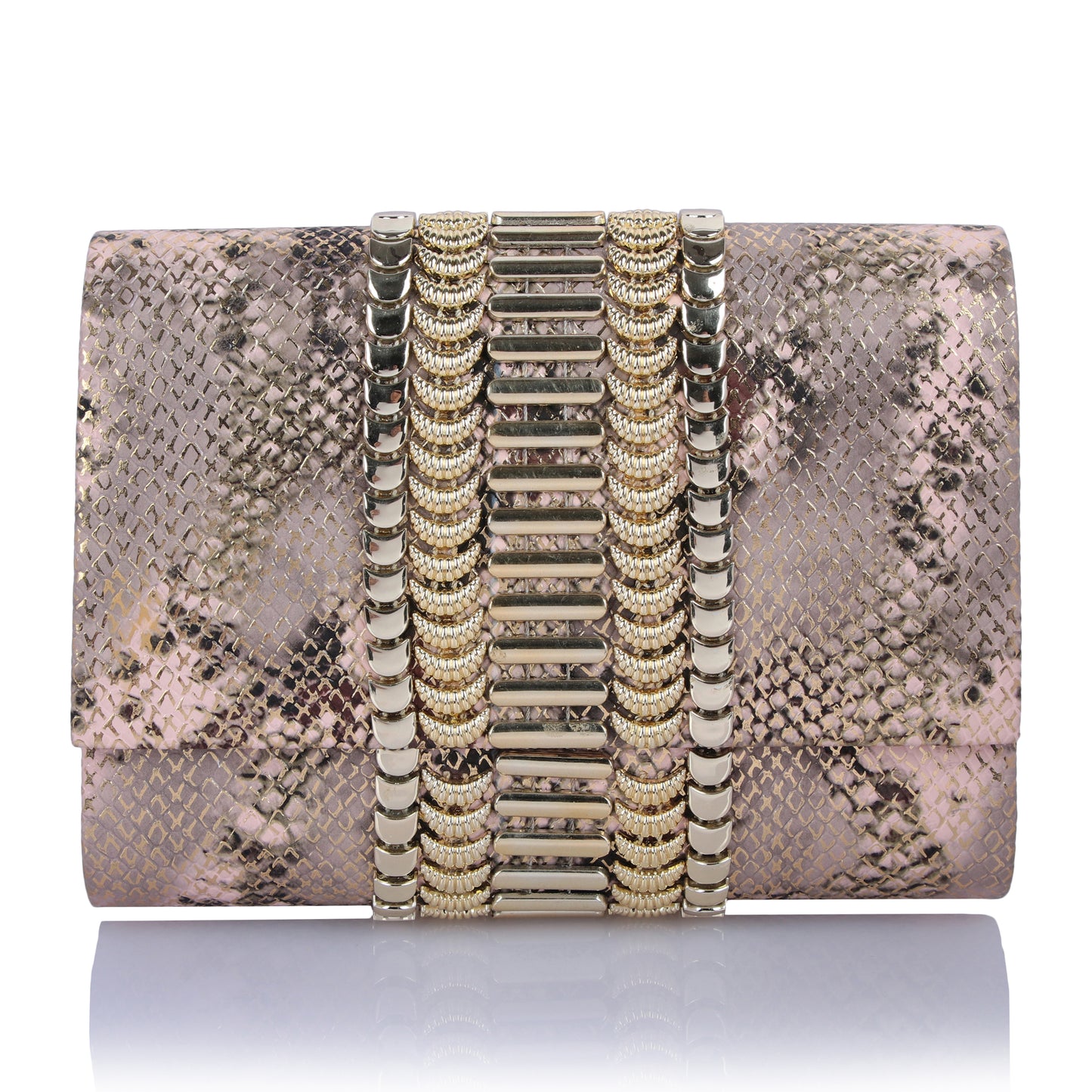 Gold pink aura clutch