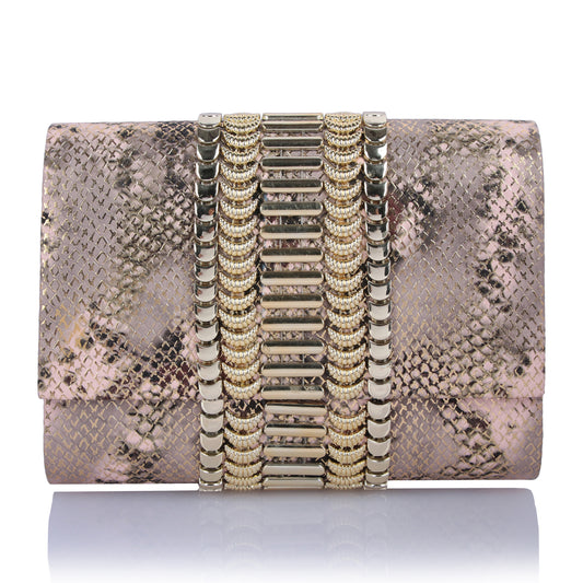 Gold pink aura clutch