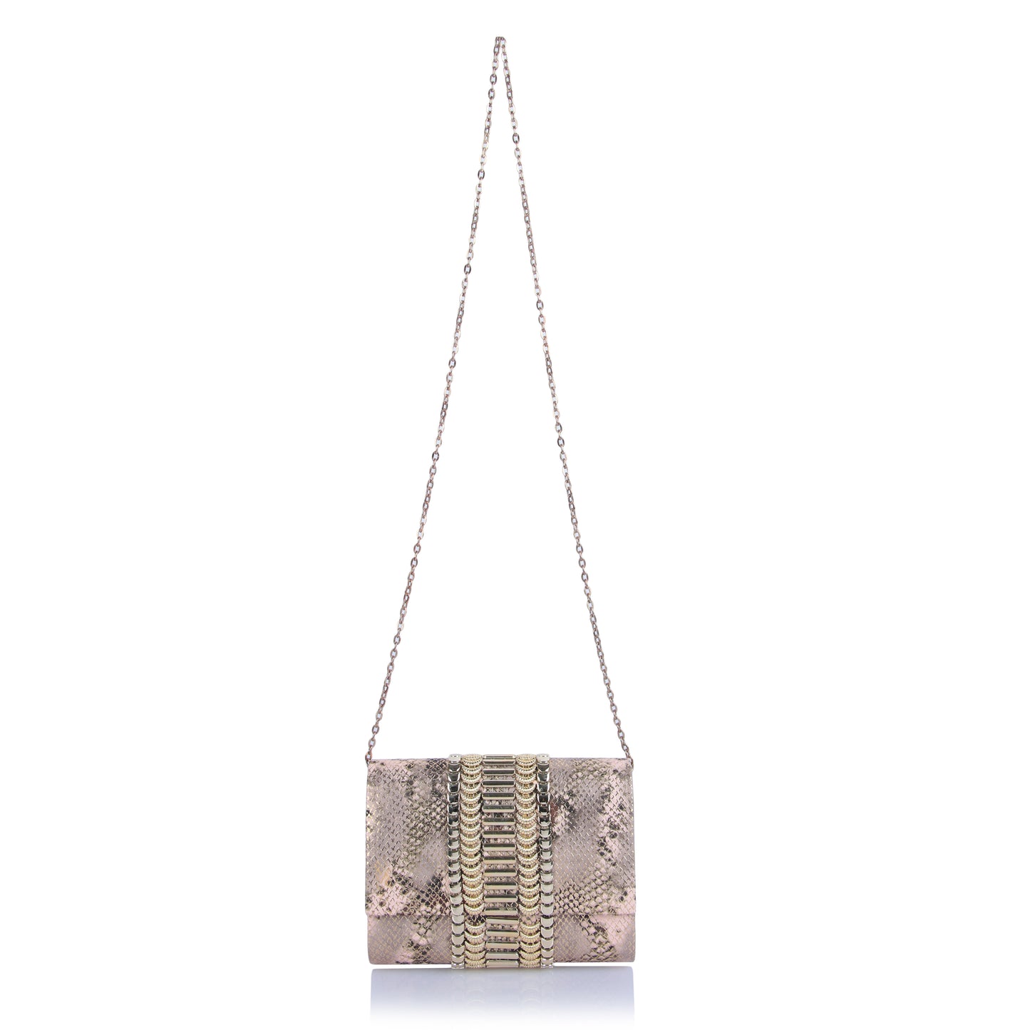 Gold pink aura clutch