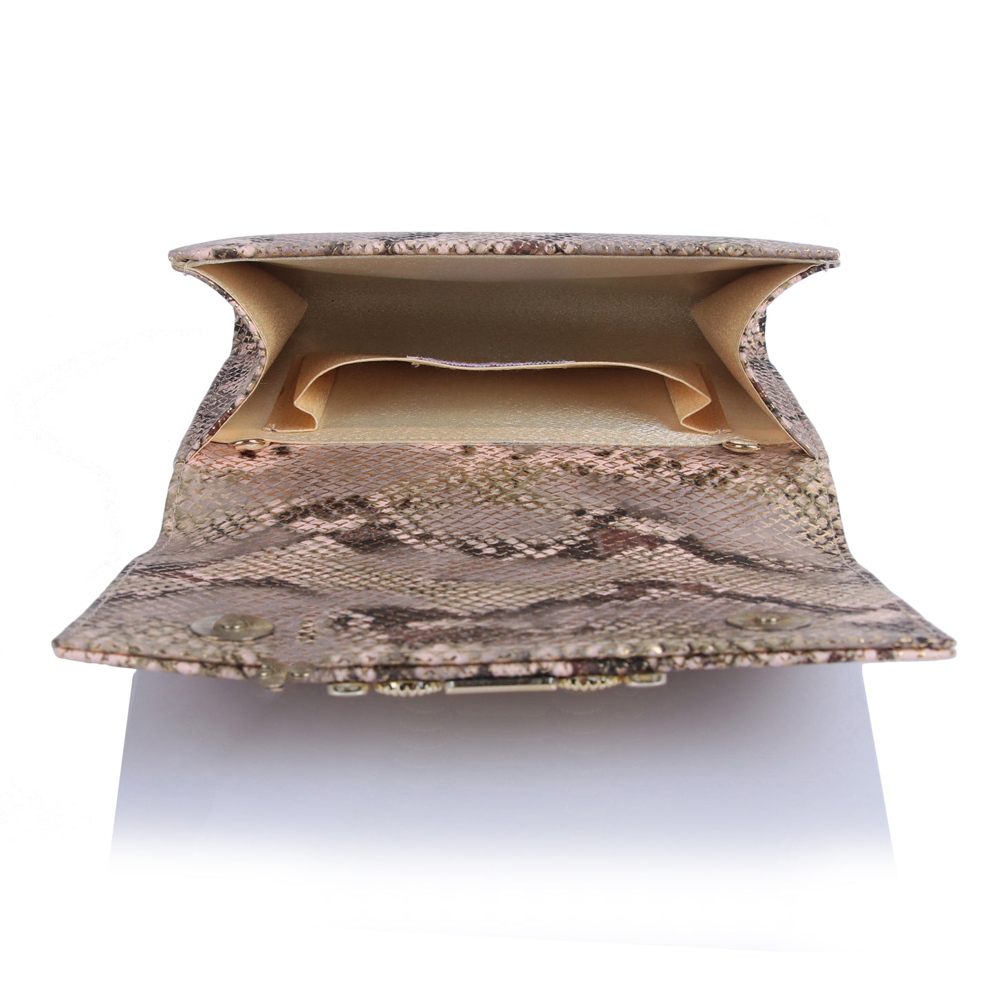 Gold pink aura clutch