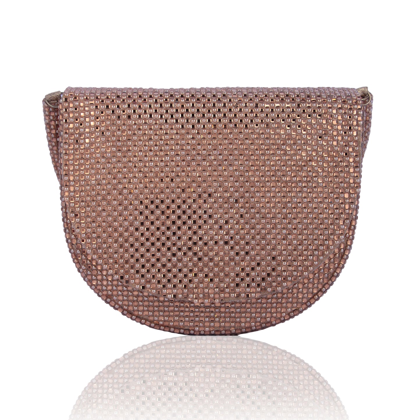 Copper rhinestone clutch