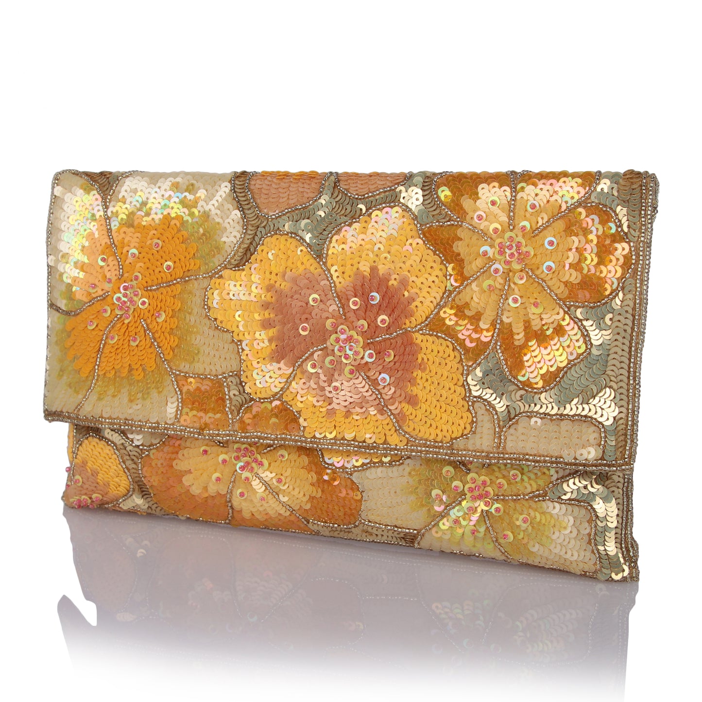 Halo flower clutch
