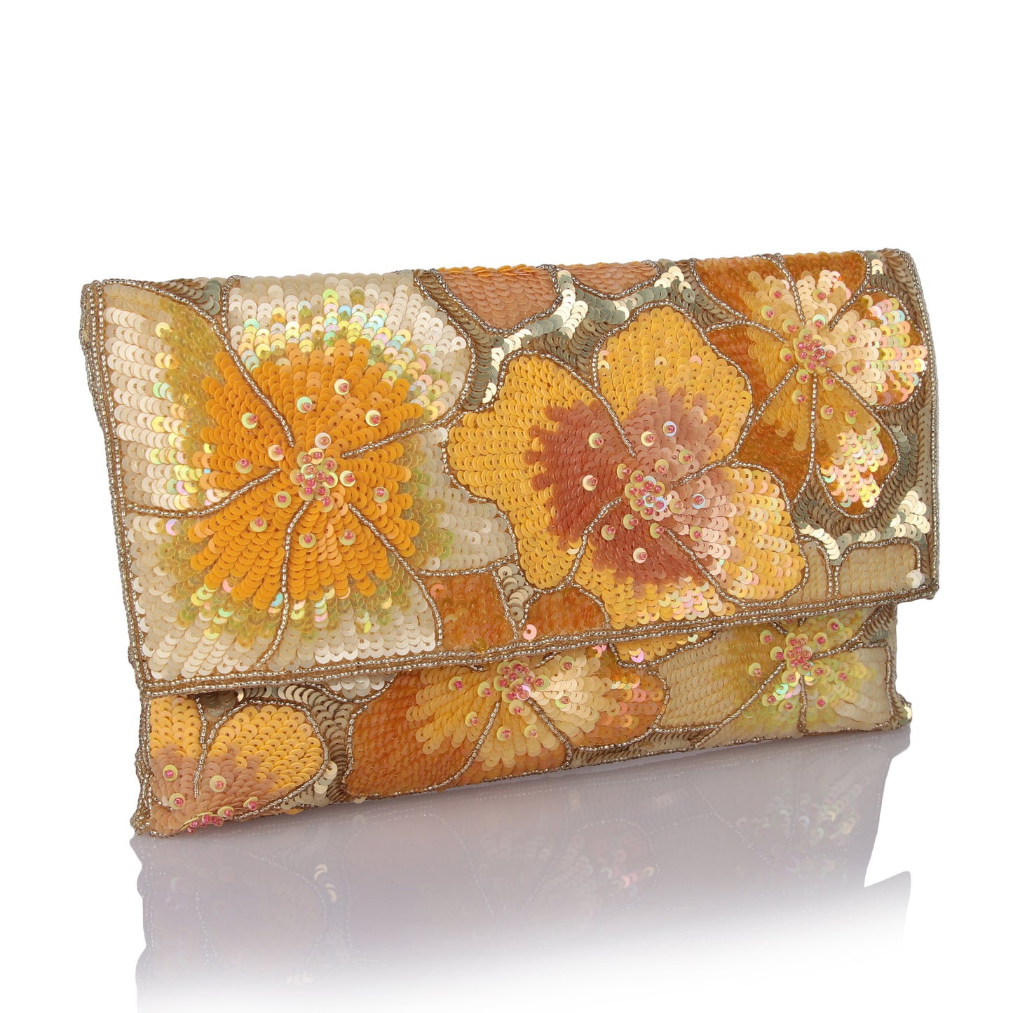 Halo flower clutch