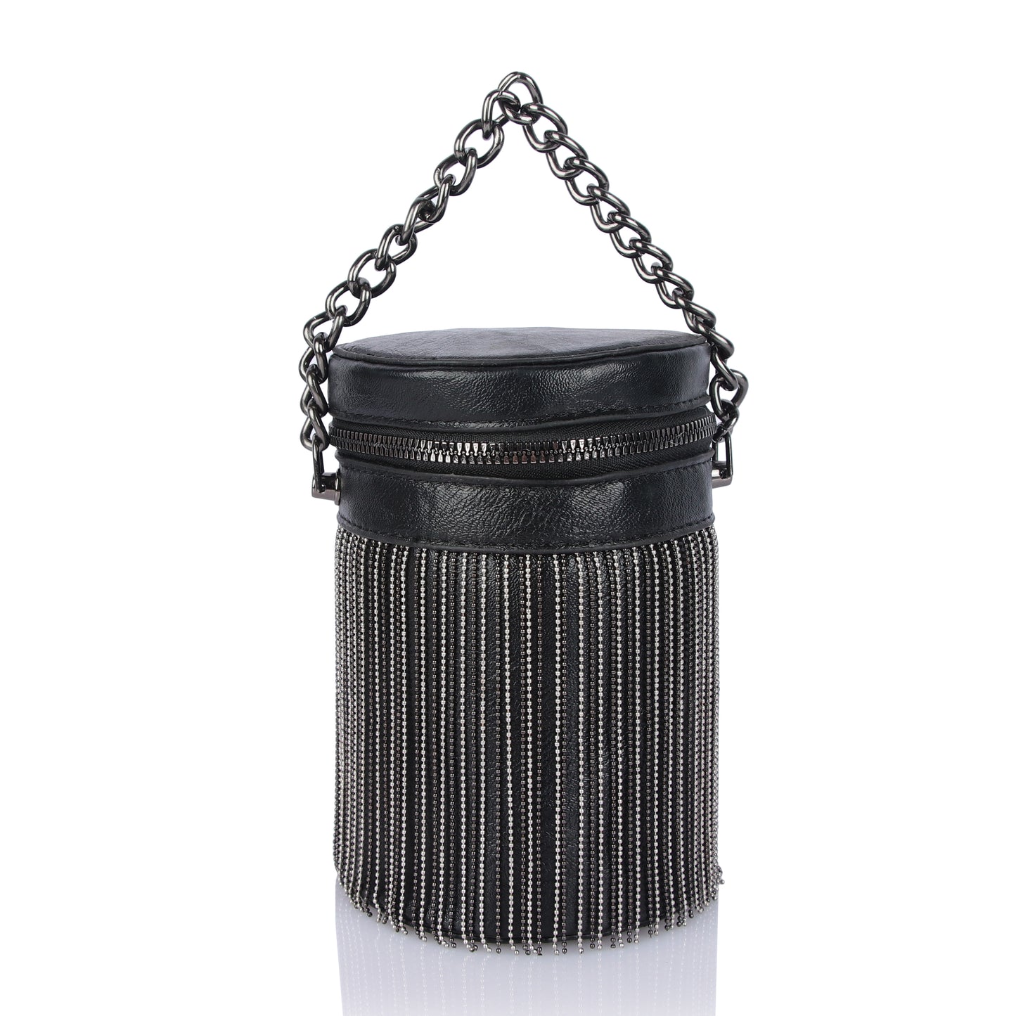 Zingy black bucket bag